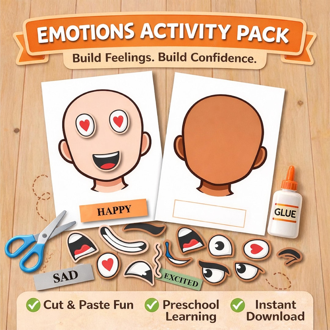 Emotions Activity Pack | Preschool Feelings Matching Game (printable ...