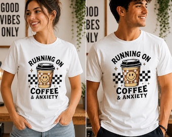 Retro Coffee Anxiety PNG, projekt sublimacji na kubku z uśmiechem (pobranie cyfrowe)