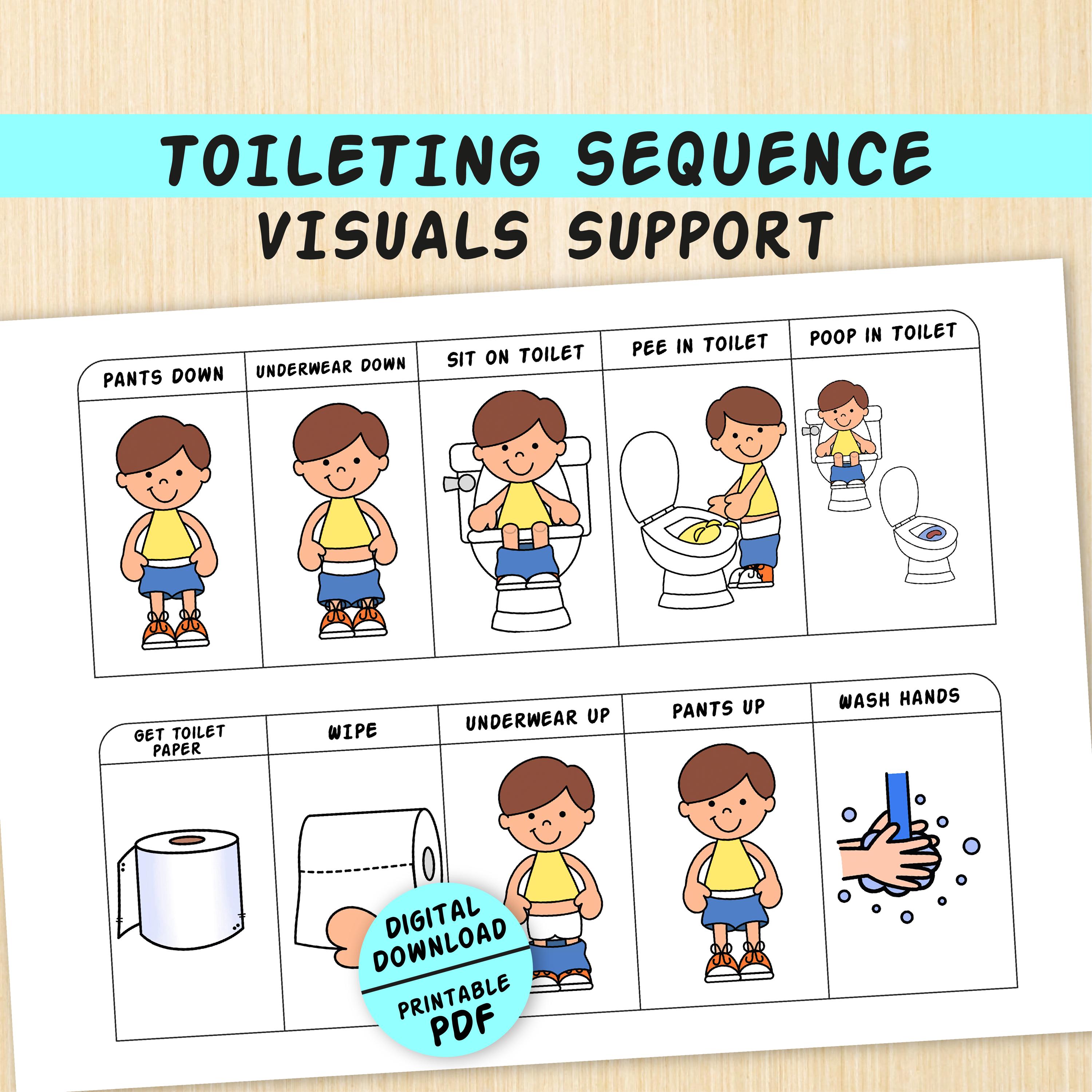 Toilet Training Visual Schedule, Autism Potty Routine Chart - Etsy