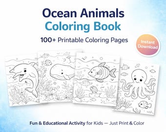 Dibujos para colorear de animales marinos para imprimir, láminas para colorear de vida marina para niños, debajo de la actividad