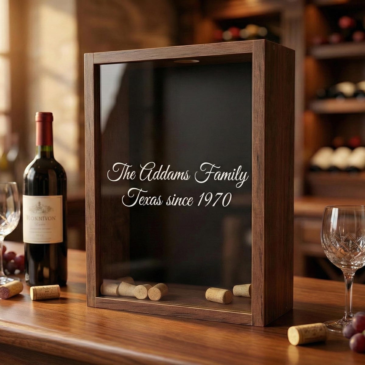 Personalized Wine Cork Holder Shadow Box - Etsy