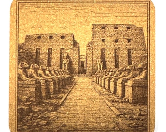 Karnak Temple Coaster – Avenue of Sphinx Statues Egypt Engraved Art