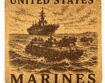 Amphibious Assault Cork Coaster, United States Marines at Sea