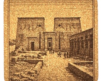 Philae Temple Coaster – Ancient Egypt Island Temple Engraved Art