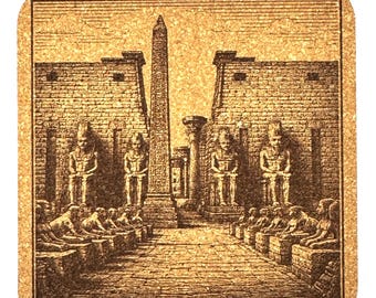 Luxor Temple Coaster – Iconic Obelisk and Statues Egypt Engraved Landmark Art