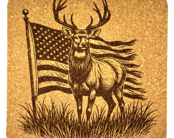 Standing Buck Deer Coaster for Hunting Cabin Decor