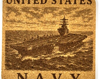 Aircraft Carrier Cork Coaster, United States Navy at Sea