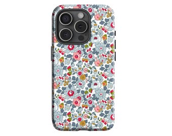 Funda blanda Liberty Betsy compatible con iPhone 17, 16, 15, 14, 13, 12 Pro Max, compatible con Samsung S25, S24, S23 y S22 Ultra.