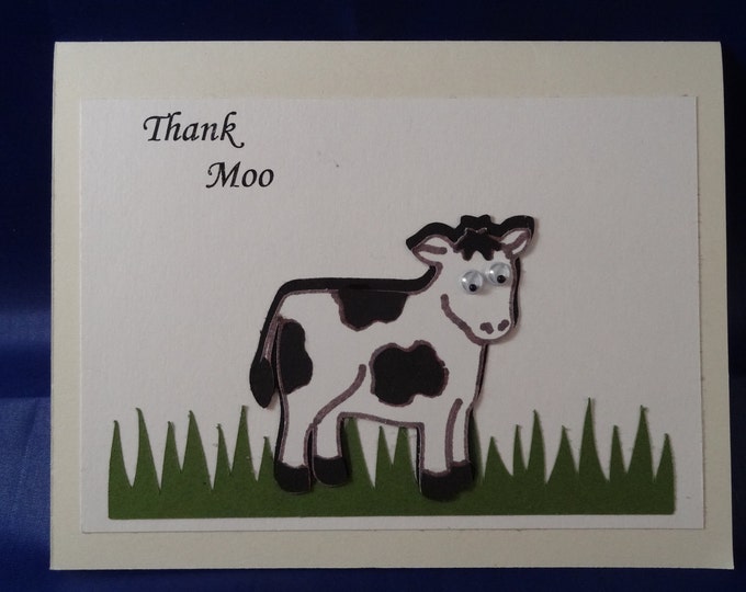 Cow Thank You Card Etsy