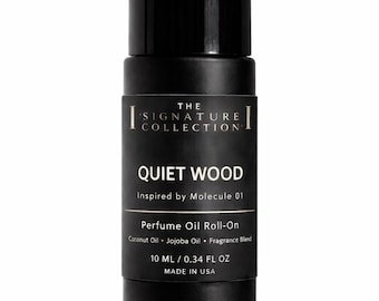 Quiet Wood Perfume Oil Roll-On | Woody Musk Skin Scent (Inspired by Molecule 01)