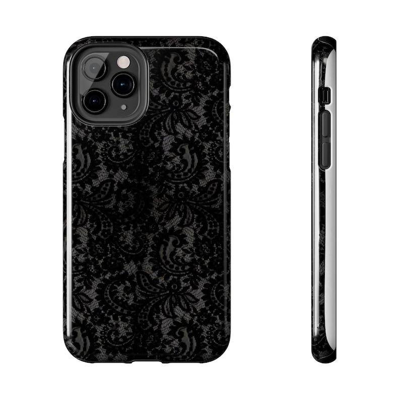 Patterned Design Phone Case Black Floral Lace Pattern Phone Case - Etsy