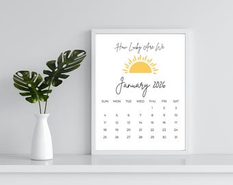2026 Printable Calendar | A Year of Possibility | Minimal Monthly Wall or Desk Calendar | 8x10 & 5x7 PDF