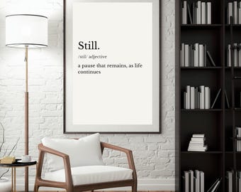 Still. Becoming. Enough. - Set of 3 Minimal Definition Prints (Multiple Sizes, Printable)