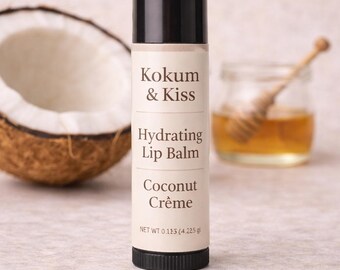 Coconut Creme Lippenbalsam, Handgemacht mit Kokum & Sheabutter