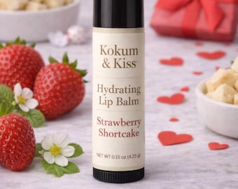 Jordgubbs-shortcake-läppbalsam | Handgjort shea- och kakaosmör