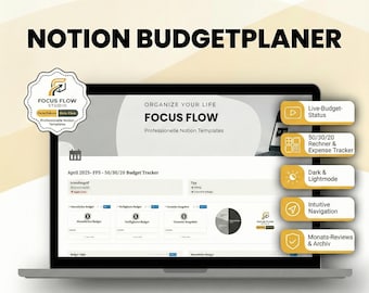 Notion Household Budget Template (German), 50/30/20 Budget Planner, Expense Planner with Automatic Calculation