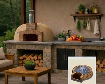 Holz Pizzaofen Pläne - gemauerter Brotofen für den Außenbereich - DIY PDF + 3D Modell