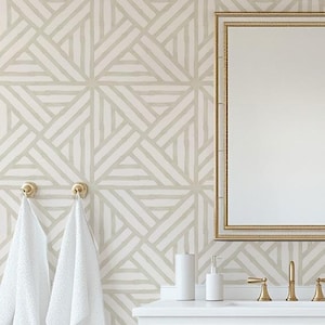 Geometric Bamboo Trellis - Removable Wallpaper