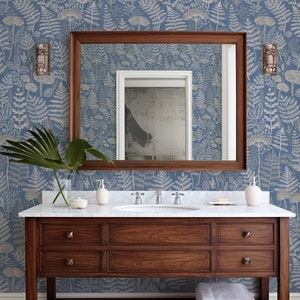 Blue ferns - Removable Wallpaper