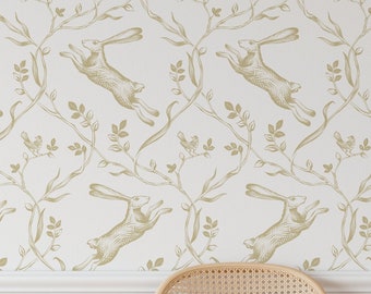 Leaping Hare - Removable Wallpaper