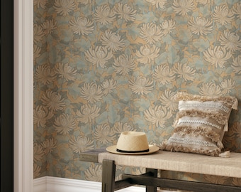 Washed Chrysanthemums - Removable Wallpaper