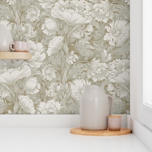 Art Nouveau Chrysanthemums - Removable Wallpaper