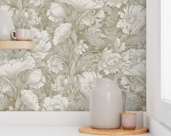 Art Nouveau Chrysanthemums - Removable Wallpaper