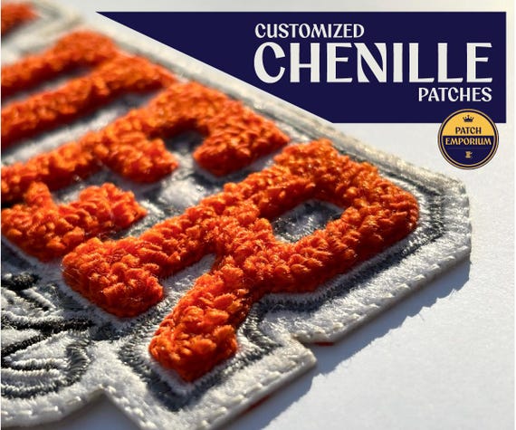 Custom Chenille Patches, Iron-On or Sew-On, Varsity Jacket Patches
