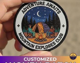 Custom Woven Patches for Clothing, Personalized Logo Patch, Iron On or Sew On Custom Patches, Hook & loop Name Patch, Bulk Custom Labels
