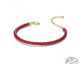 Fortune Red Rope Bracelet 925 Sterling Silver Adjustable Chain | Lucky Red String Bracelet for Women | DIY Charm Bracelet Base