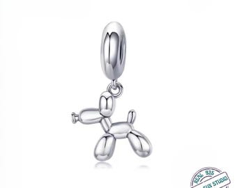 925 Sterling Silver Balloon Dog Charm Bead for Bracelet & Necklace | Cute Animal Jewelry DIY | Symbol of Transformation Gift