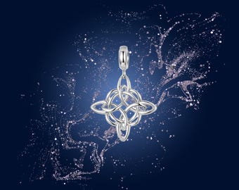 925 Sterling Silver Celtic Knot Mandala Necklace – Evil Eye Protection Pendant, Spiritual Jewelry Gift, Minimal Sacred Geometry Necklace