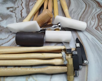 Conjunto de 12 martelos para fabricação de joias | Ferramentas manuais para modelagem e texturização de metais para joalheiros profissionais