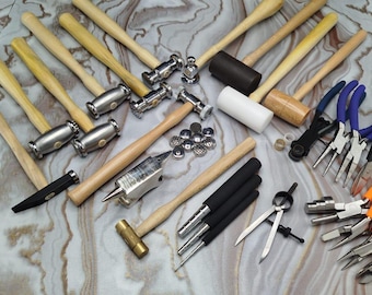 Conjunto de 25 peças de ferramentas para fabricação de joias | Kit de ferramentas para reparo de relógios | Martelos, alicates e ferramentas para artesanato