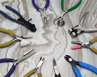 Conjunto de 10 alicates para fabricação de joias | Alicate especial de corte redondo e plano | Ferramentas para artesanato e bijuteria