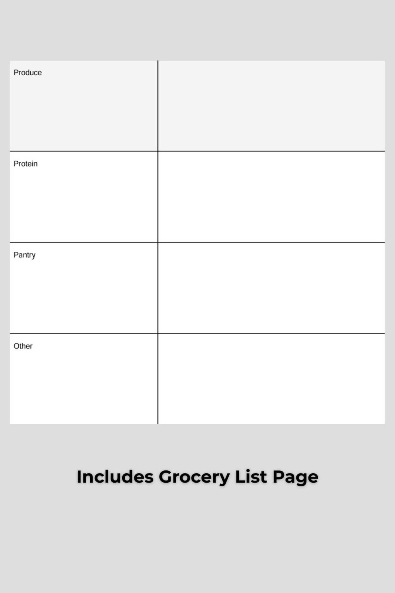 Weekly Meal Plan & Grocery List Printable | Meal Prep Organizer ...