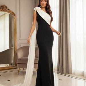 Chiffon One Shoulder Style Gown - Etsy