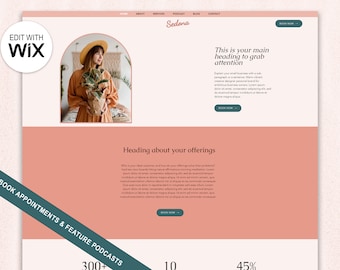 Book Appointments Wix Website Template for Girl Boss - Website Template- Coach website template- Minimal Website- Wix Website Design