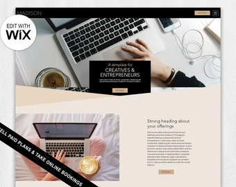 Paid Plans Online Booking - Modern Neutral Wix Website template  - packages - memberships appointments classes courses  eCommerce Madison