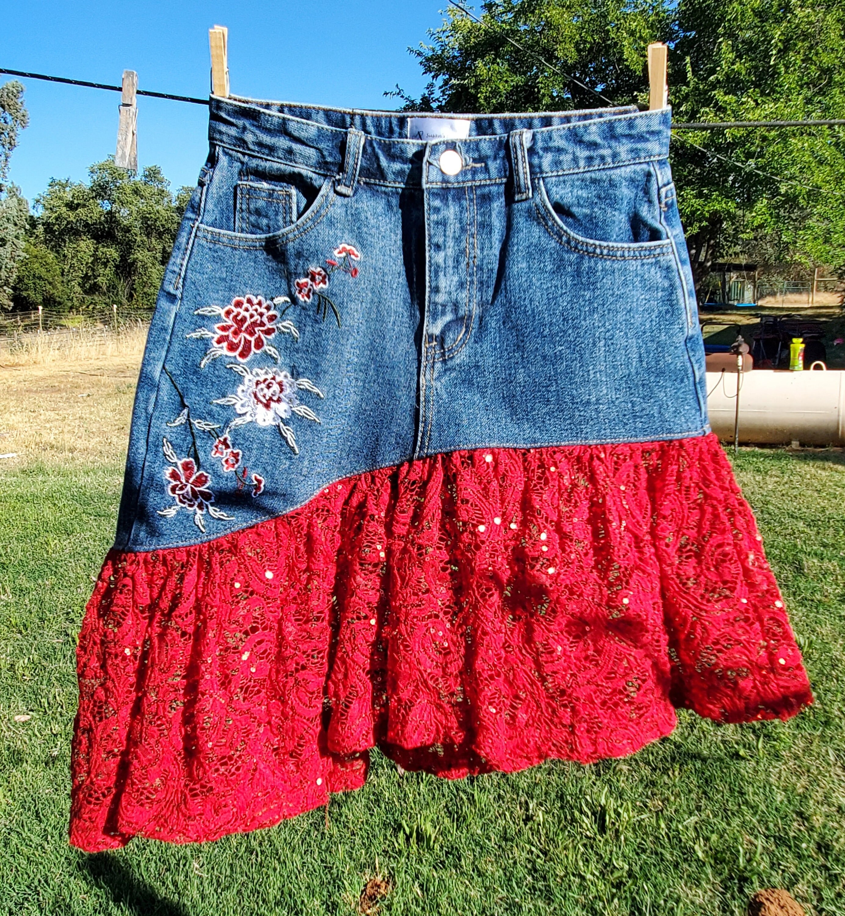 スカート the red thread S lace up skirt denim THEREDTHREAD/ザレッドスレッド】S lace up skirt denim
