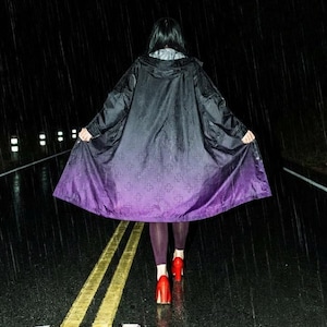 Dark Soul Gothic Raincoat: Unisex Recycled rPET Waterproof Festival Coat image 1