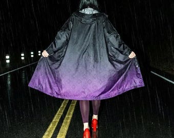 Dark Soul Gothic Raincoat: Unisex Recycled rPET Waterproof Festival Coat