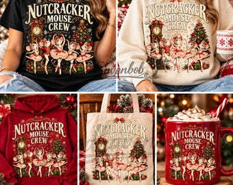 Nutcracker Mouse Crew Ballet Christmas PNG: Nutcracker Mouse Christmas Ballet Clipart Holiday Dance png (Digital Download) funny Christmas