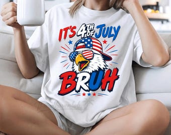 Bruh 4. Juli Jungen Kinder Fourth Of Julka Weißkopfseeadler PNG Lustige USA Shirt Design American Eagle Digitaler Download