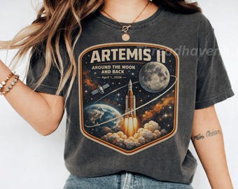 Artemis 2 Viaje alrededor de la Luna y regreso 2026 PNG: misión espacial astronauta misión lunar NASA Regalo para entusiastas del espacio, misión de la NASA