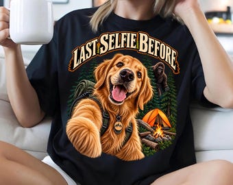 Golden Retriever Halloween PNG, Funny Werewolf Dog Selfie Digital Download, Spooky Dog Lover Design, Halloween Dog Shirt PNG