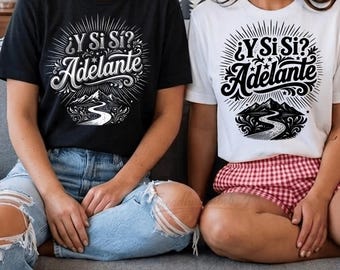 Y Si Sí? Adelante PNG, motivierendes spanisches Zitat digitaler Download