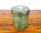 Antique Heintz Arts Crafts Metal Humidor Bronze with Sterling Silver Cartouche