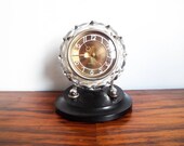 Russian Art Deco Style Glass Bakelite Mantel Clock Maak Majak