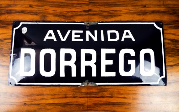 Vintage 1920s Blue Bubble Enamel Street Sign Dorrego Ave Etsy
